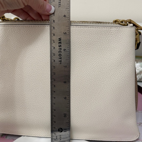 Coach Chalk and Mahogany Pebbled Leather Shoulder Bag - Picture 9 of 16